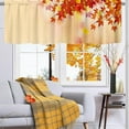 thumbnail image 6 of Fall Maple Leaves Window Valances Autumn Kitchen Short Curtains with Rod Pocket Valance Drapes Farmhouse Window Treatment for Bedroom Living Room 54" X 18", 6 of 6