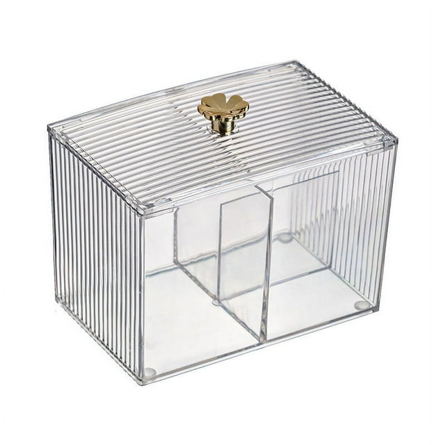 Dispensador de almohadillas de algodón Laklulu, contenedor de almohadillas de algodón para baño, almacenamiento de almohadillas de algodón, contenedor de almohadillas de algodón, dispensador de
