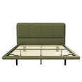 thumbnail image 7 of Christopher Knight Home Full Size Modern Green Upholstered Leatherette Floating Bed Frame & Headboard Set with LED Lighting, 7 of 7