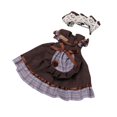 thumbnail image 1 of Conjunto de 2 vestidos a escala 1:6 para vestir muñecas hechas a mano, accesorios elegantes y adorables para coleccionar. marrón oscuro, 1 of 9