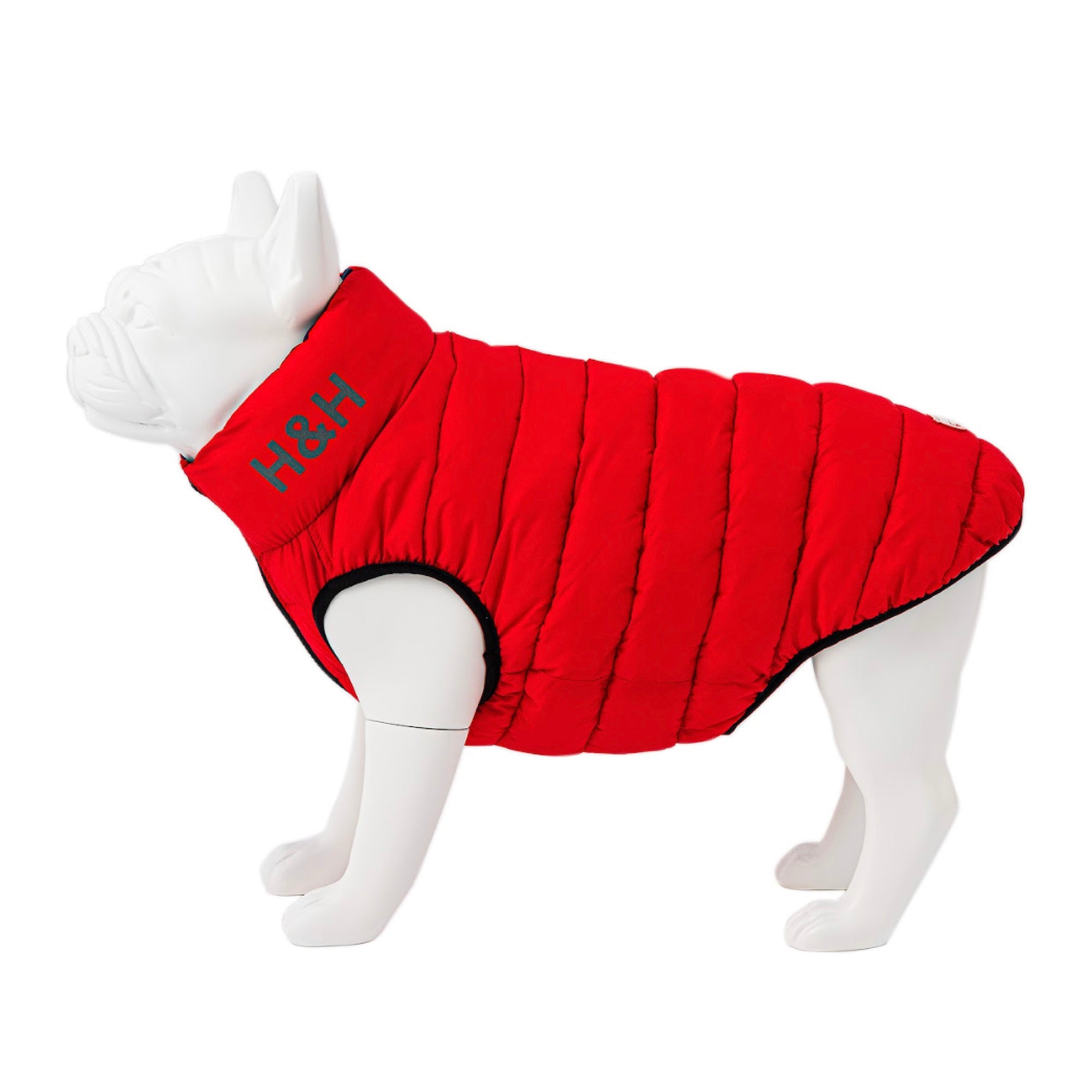 Hugo & Hudson Reversible Dog Puffer Jacket Coat Red & Navy M40