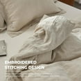 thumbnail image 3 of Simple&Opulence 100% Washed Linen Duvet Cover Set with Embroidered,King Size(104"x92"),3 Pieces Soft Farmhouse Comforter Set with Button Closure,1 Duvet Cover and 2 Pillowshams(Natural Linen), 3 of 8