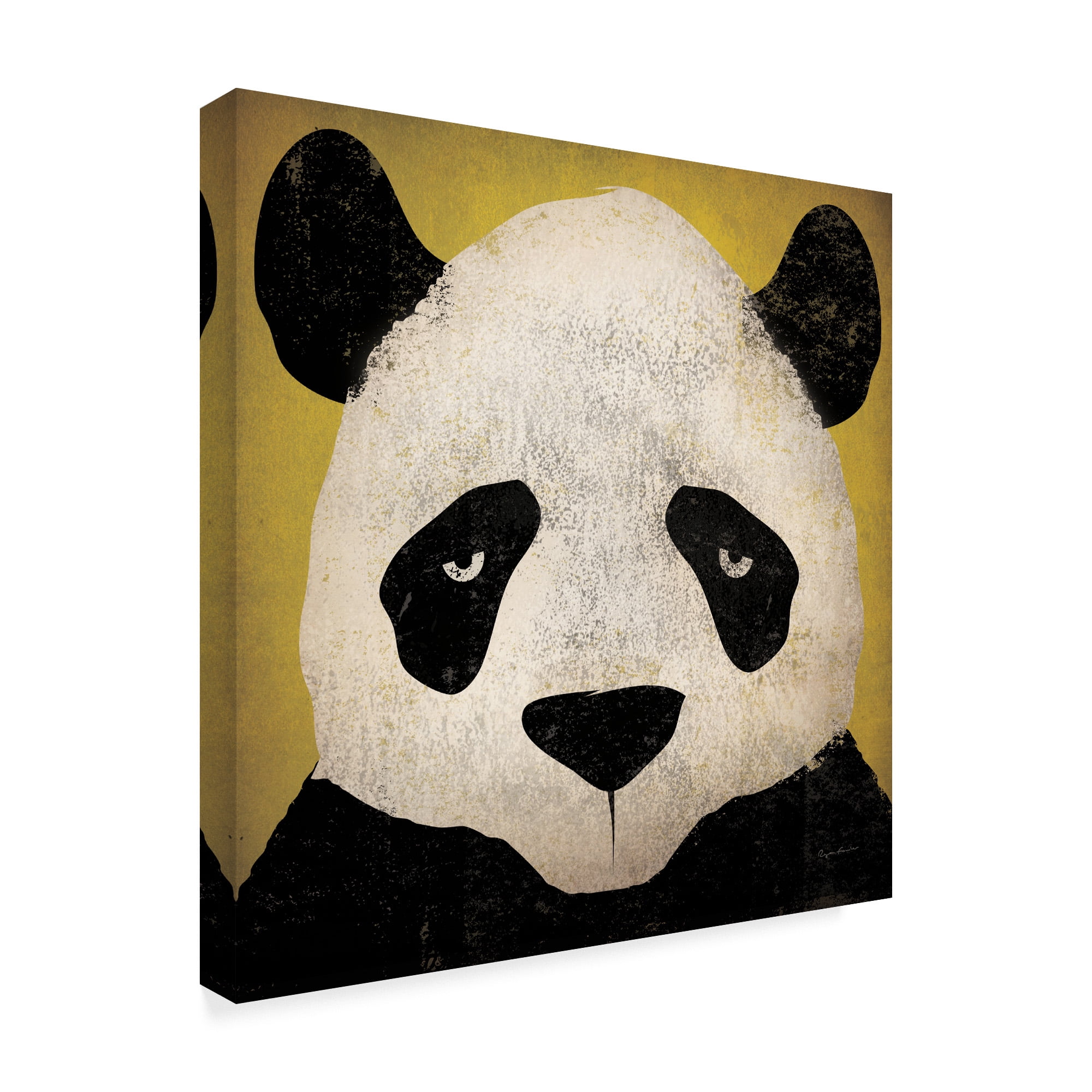 Trademark Fine Art 'Panda on Yellow' Canvas Art by Ryan Fowler