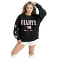 thumbnail image 3 of Women's Gameday Couture  Black New York Giants Velocity Relaxed Rhinestone Pullover Sweatshirt, 3 of 6