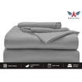 thumbnail image 2 of Split Head King Sheets Sets for Adjustable Bed - 1000-Thread Count 100% Egyptian Cotton - 4-PC Set - 10" Deep Pockets - FlexTop King 32" Split, Light Grey Solid, 2 of 7