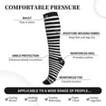 thumbnail image 3 of Lsque Black And White Stripes Pattern Sport Compression Socks for Men & Women 15-20 mmHg Knee High Nurse Pregnant Running Medical and Travel Athletic, 3 of 6