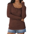 thumbnail image 3 of MOSHU Long Sleeve Womens Shirts Casual Henley Tops for Women Fall Button Down Blouses, 3 of 11