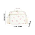 thumbnail image 4 of Portable Quilted Padded Book Storage Bag With Detachable Shoulder Strap, Cute Pink Bow Print Dustproof Bible Prayer Book Carry Case Multi Pocket Zipper Tote For Women Church Travel Daily, 4 of 6