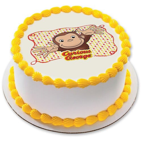 Curious George Personalised Edible Image REAL Icing Cake Topper 