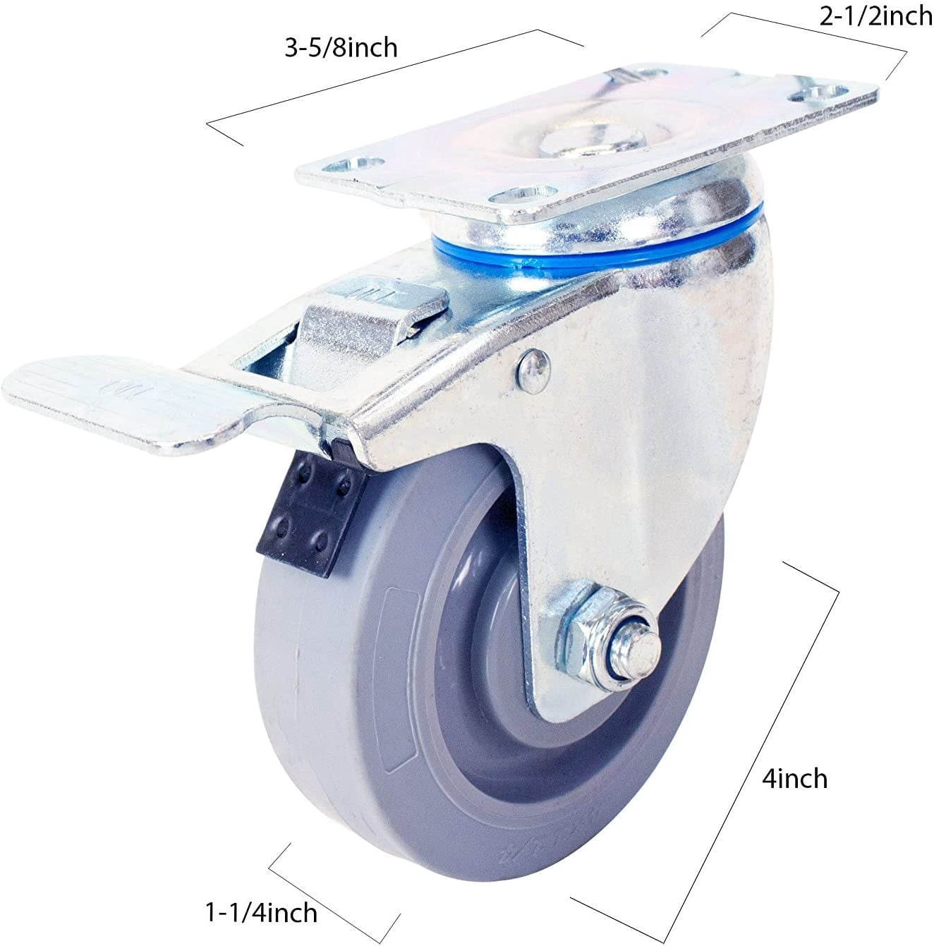 Rk Safety Dolly Cart, 30"X17" Hardwood Furniture Dolly, 1200lbs Capacity Blue Carpet Dolly with Break 4" inch 4 Wheel