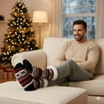 thumbnail image 7 of LAMIRO 1 Pair Mens Slipper Socks: Fuzzy Socks Cozy Warm House Socks Indoor Thermal Socks, Non Slip Plush Fleece Socks Size 9-12, 7 of 7
