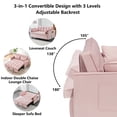 thumbnail image 3 of MIKIBAMA 55" Velvet 3 In 1 Convertible Sofa Bed with Side Pockets & Adjustable Backrest, Perfect for Living Room,Pink, 3 of 5