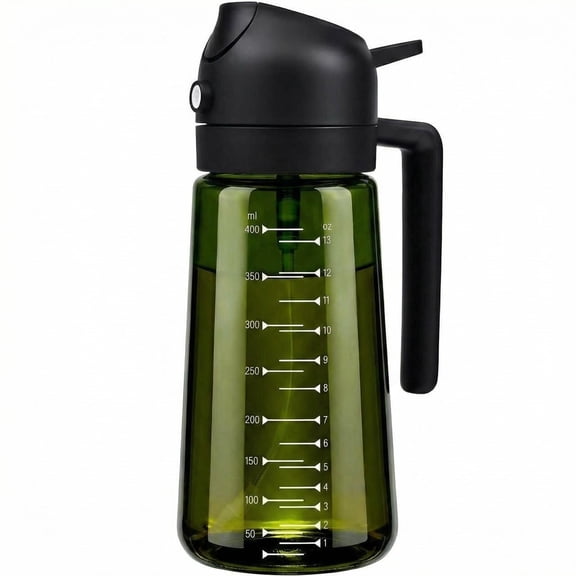 WellDeco Glass 15.8 oz 2-in-1 Light Blocking with Scale Leakproof Lid Oil & Vinegar Dispensing Bottle