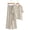 Beige, variant on MOJOGO Women's 2 Piece Outfits V Neck 3/4 Sleeve Top and Wide Leg Pants Casual Summer Two Piece Set for Daily Resort Holiday Lounge Yellow L