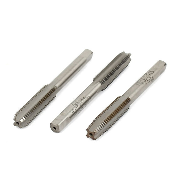 Unique Bargains M8x1.25mm Straight 4 Flutes Metric Bottoming Plug Taper Hand Taps 3Pcs