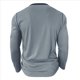thumbnail image 5 of Camisetas Henley de Larga Raglán para Hombre, Informales, Ajustadas y A . Gris M, 5 of 6