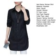 thumbnail image 7 of sunsanly Women Shirt Solid Color Long Sleeve Single Breasted Turndown Collar Loose Streetwear Spring Summer OL Basic Shirt Blouse Women Clothes, 7 of 7