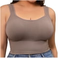 thumbnail image 3 of YFNNUP Longline Sports Bras for Women High Support Wirefree Yoga Bra with Removable Pads Plus Size Yoga Sports Bra Khaki,XXL, 3 of 6