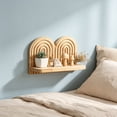 thumbnail image 5 of Naittoop Rustic Round Wooden Floating Shelves for Wall Decor Vintage Wall Mounted Storage Shelf for Bathroom Living Room and Bedroom Khaki M, 5 of 6