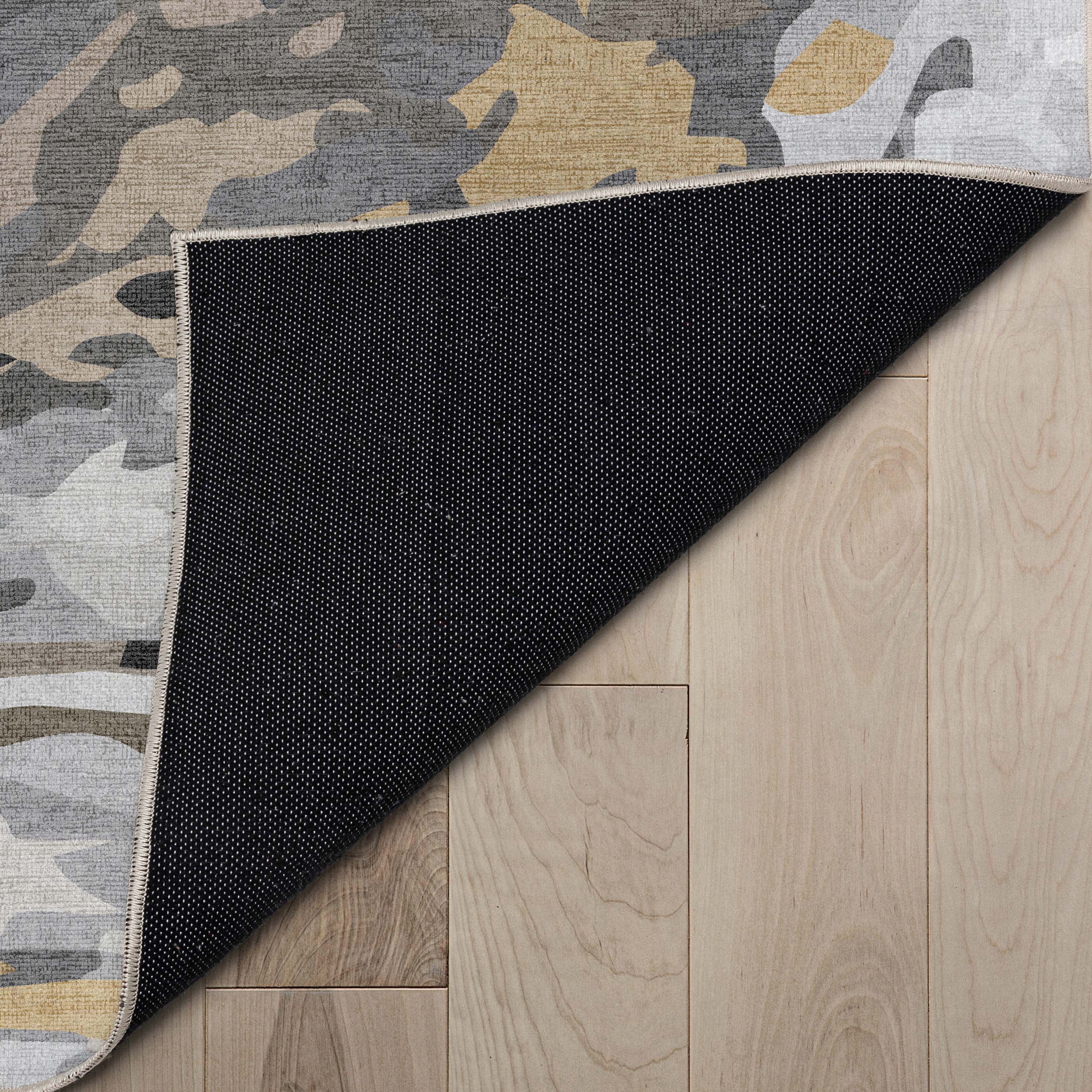 Well Woven Abstract Dunes Modern Retro Marble Flat-Weave Gray Gold 5'3" x 7'3" Area Rug