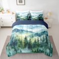 thumbnail image 2 of Homewish Nature Scenery Twin Bedding Sets 7-Piece for Men, Vintage Watercolor Bedding Comforter Set, Rustic Farmhouse Tree Reversible Sheet Sets, Super Cozy Room Decor, 2 of 7