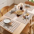 thumbnail image 5 of Brown Easter Placemats Set of 12 Spring Watercolor Bunny Plaid Checkered Place Mats Indoor Wipeable Table Mats Washable Cloth Dining Table Placemats for Kitchen Holiday Party Home Decor 13x19 Inch, 5 of 9