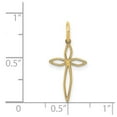 thumbnail image 2 of 14k Yellow Gold Solid Polished back Laser Designed Religious Faith Cross Charm 10.7x21.3mm Pendant Necklace for Women, 2 of 2