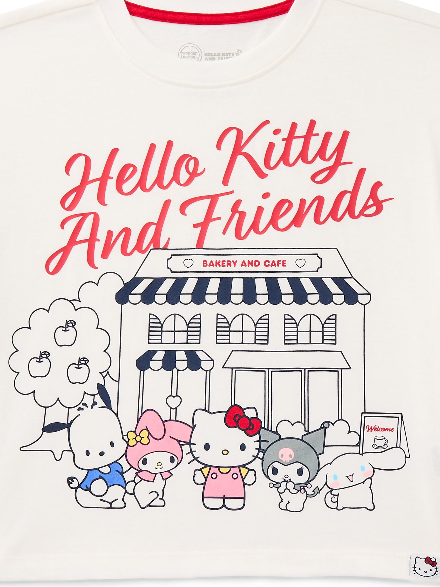 Wonder Nation x Hello Kitty Girls Graphic Tee with Short Sleeves, Sizes 4-16
