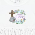 thumbnail image 4 of Inktastic Easter He Has Risen with Cross and Flowers Girls Baby Dress, 4 of 5