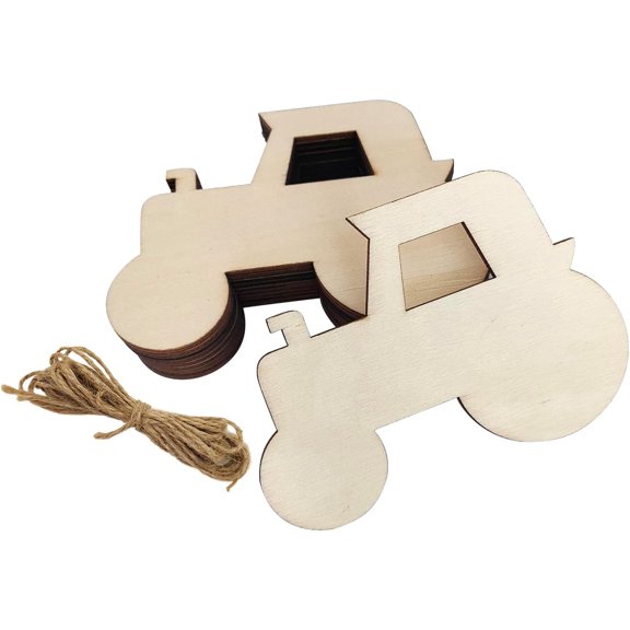30 Pack Unfinished Wood Car Cutouts Crafts Wooden Truck Vehicles to Paint Tractor Shape Cutouts Paint Wooden Cars Hanging Ornaments DIY Gift Tags for Home Party Decoration Craft Project