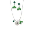 thumbnail image 1 of Delight Jewelry Silvertone Disc 1/2'' - Symbol - Asterisk - * - Green Shamrock Necklace and Clover Earrings Jewelry Set, 1 of 5