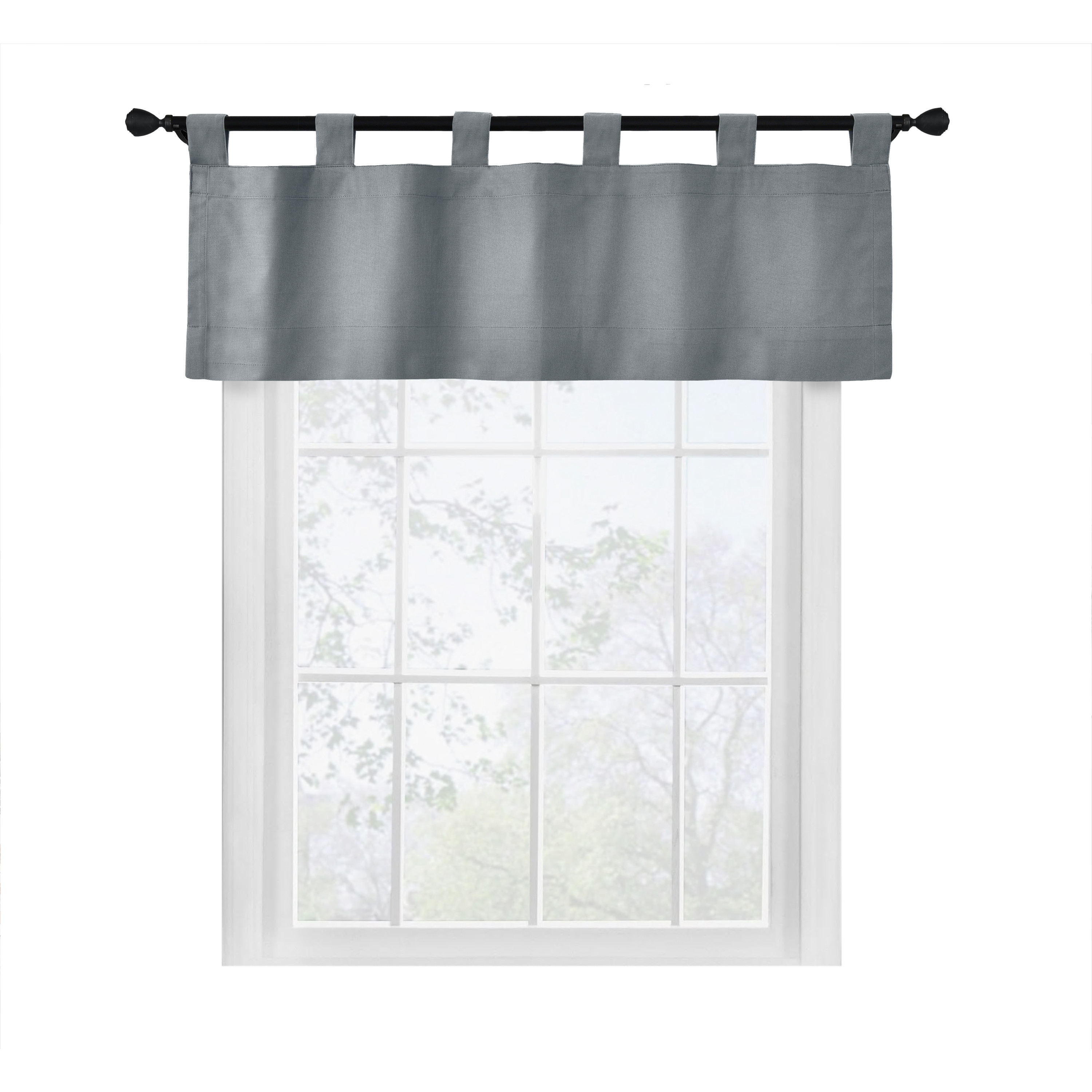 Winmate Insulated Cotton Tab Top Valance 40" x 15" in Dolphin Grey