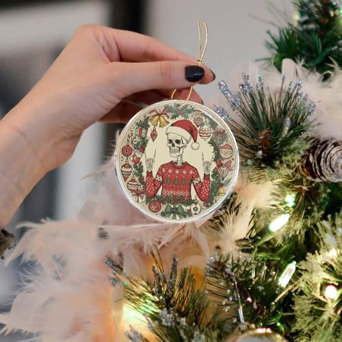 Skeleton Rocker Heavy Metal Music Christmas Ornament 3.6 Inches Acrylic ...