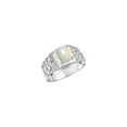 thumbnail image 4 of RYLOS Men's Rings 14K White Gold Designer Nugget Ring Oval 9X7MM Gemstone & Diamonds  Opal October Birthstone Rings For Man Size 10, 4 of 8