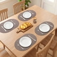 thumbnail image 3 of Unique Bargains 6pcs Oval Faux Leather Placemats Dark Brown 17.7"x11.8", 3 of 6
