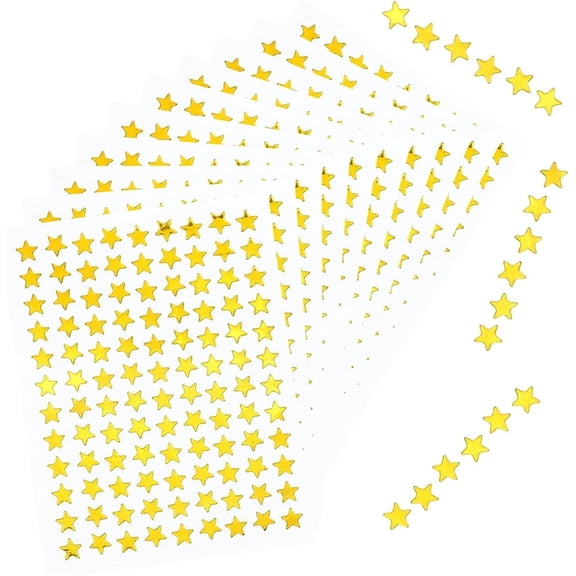 2160 PCS/20 Sheets Durable Gold Stickers,Star Stickers,Small Stickers for Kids Reward,Star Stickers for Kids Reward,Arts,Crafts and Homeschool Supplies