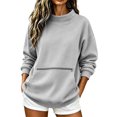 thumbnail image 2 of VBVC Women's Mock Neck Stretchy Sweatshirt , Fall Winter Pullover For Women , Ladies' Long Sleeve Hoodie with Zip Pocket , S-2XL, 2 of 8