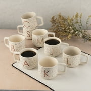 Thyme & Table 13.5 fl oz Monogram C White Speckled Stoneware Mug