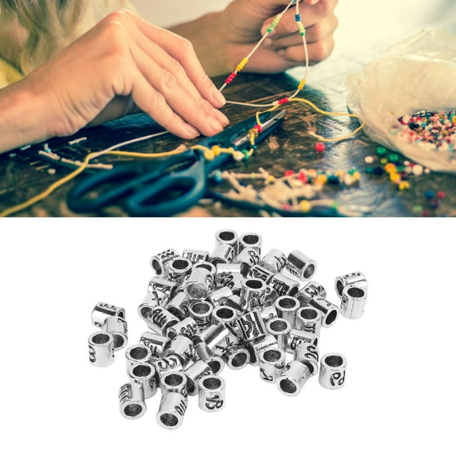 Spacer Beads, Small Silver Beads Hand Made DIY Large Hole Multipurpose For Necklace For Jewelry Making For Bracelet