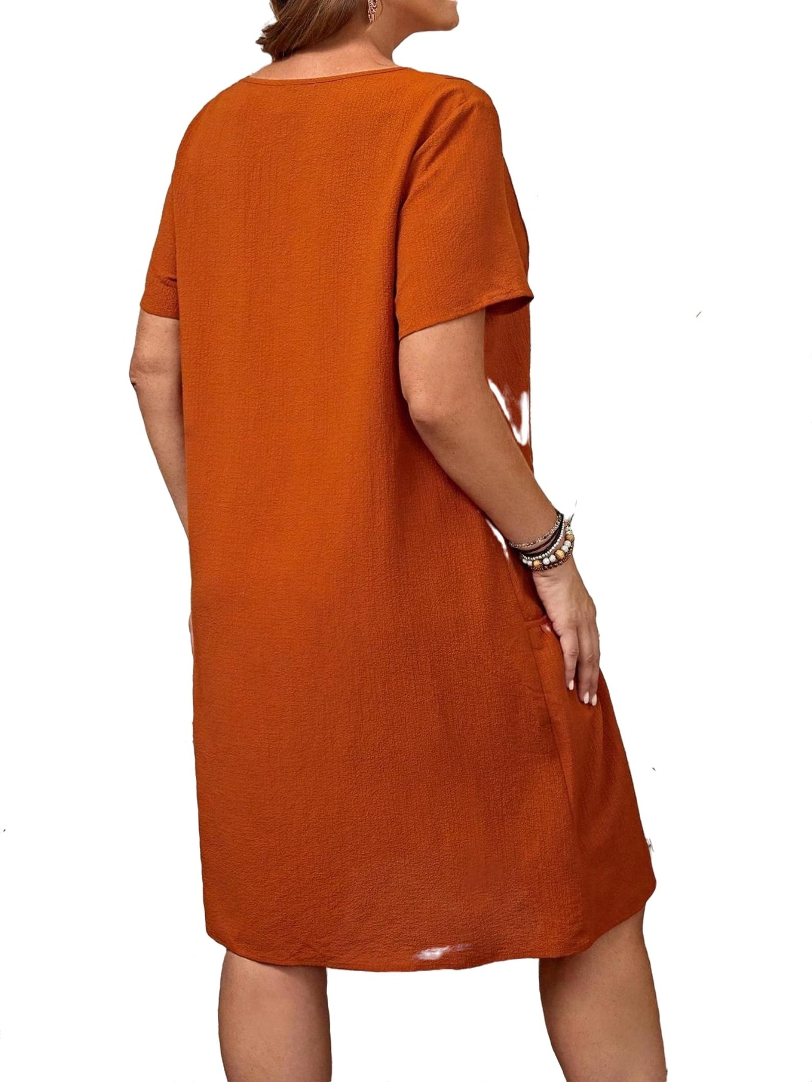 burnt orange t shirt dress