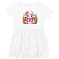 thumbnail image 3 of Inktastic Cute Lamb with Pink and Flowers Girls Toddler Dress, 3 of 5