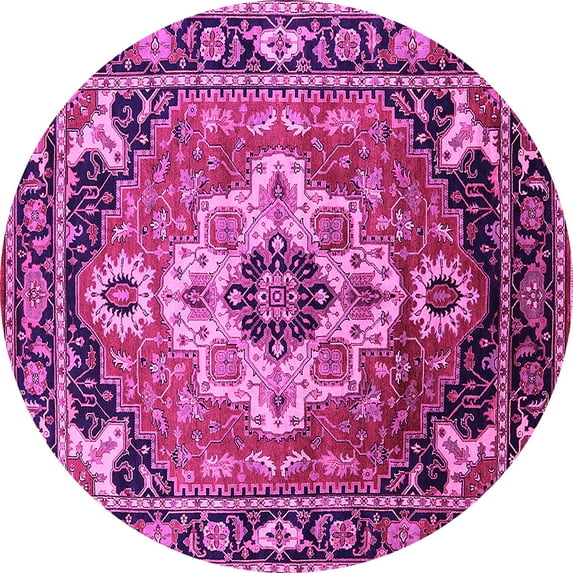 Ahgly Company Indoor Round Persian Pink Traditional Area Rugs, 6' Round