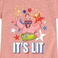thumbnail image 3 of SpongeBob SquarePants - Lit Fireworks Patrick  - Toddler & Youth Girls Short Sleeve Graphic T-Shirt, 3 of 6