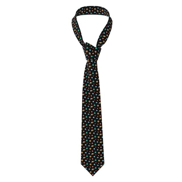 Fotbe Solar System Planets Space Corbata Clásica para Hombre con Estampado – Corbata de Seda Jacquard Tejida, para Negocios, Bodas y Eventos Formales