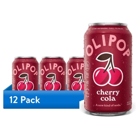 OLIPOP Cherry Cola Prebiotic Soda, 12 fl oz, 12 Pack