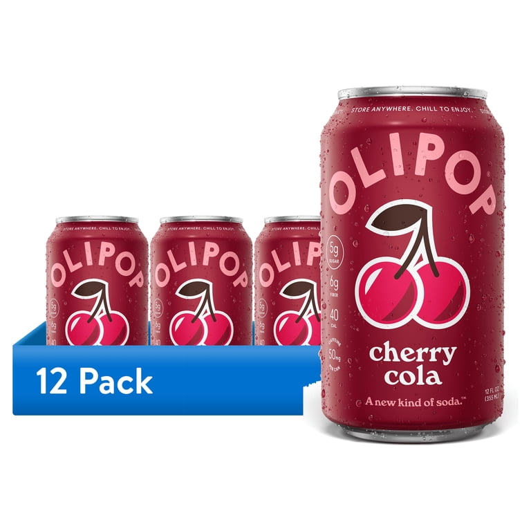 OLIPOP Cherry Cola Prebiotic Soda, 12 fl oz, 12 Pack photo 1
