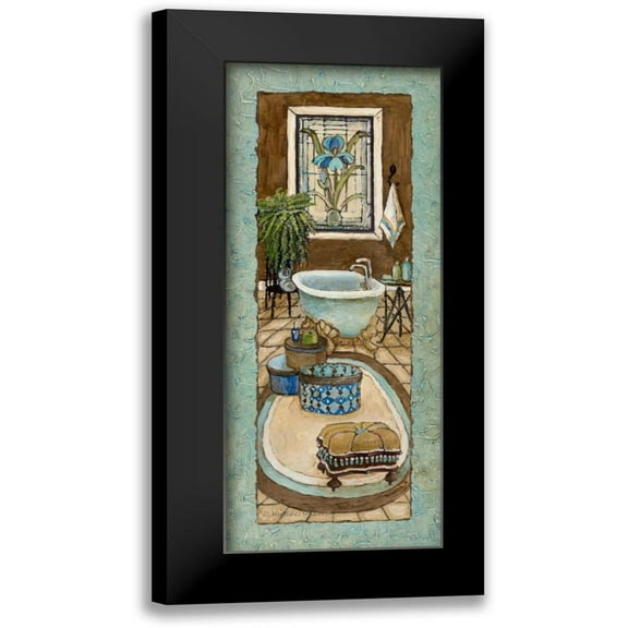 Olson, Charlene 8x14 Black Modern Framed Museum Art Print Titled - Bain de Blue II
