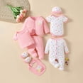 thumbnail image 2 of CAUYDY Preemie Girls Outfits Baby Boys Layette Set 8Pcs Fall Winter Cotton Sleepwear Newborn Clothing Picture Outfit for Unisex Infant Sizes 3-6 Months,Pink, 2 of 8