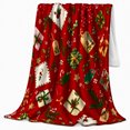 thumbnail image 2 of Holiday Boxes Holly Pattern Cheerful Holiday Cheer Painterly, Festive Holiday Scene, Warm Flannel Blanket for Living Room and Reading Nook, Art Lovers Christmas Gift, Festive Home Decor, 2 of 9