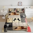 thumbnail image 2 of Feelyou Bohemian Western Cowgirl Full Size Comforter Sets, Western Cowboy Hat Bedding Comforter Set, Rustic Leopard Print Reversible Bedding Sets, Microfiber Bedroom Decor, 3-Piece, 2 of 8